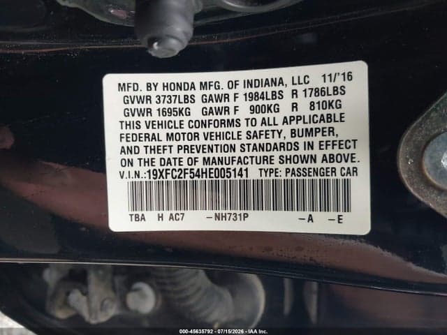 2017 HONDA CIVIC LX 9