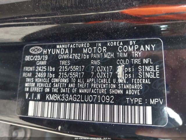 2020 HYUNDAI KONA ELECTRIC LIMITED 9
