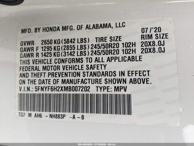 2021 HONDA PILOT AWD SPECIAL EDITION 9