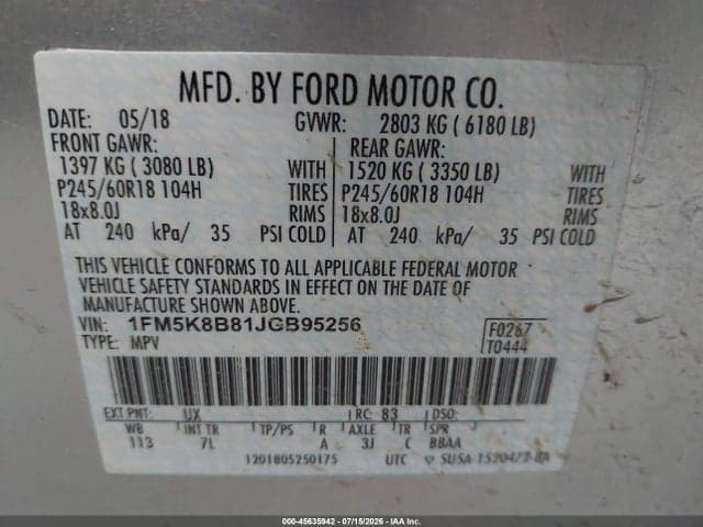 2018 FORD EXPLORER 9