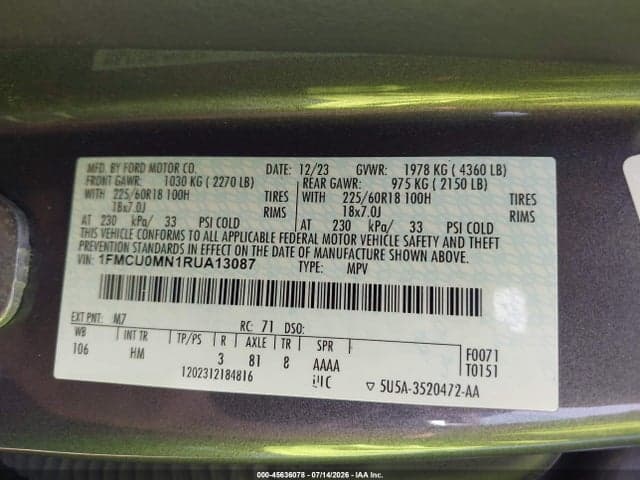 2024 FORD ESCAPE ST-LINE 9
