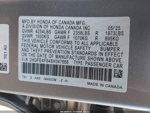 2025 HONDA CIVIC HYBRID SPORT/SPORT TOURING 9
