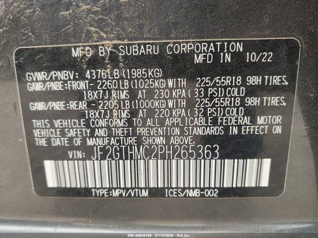2023 SUBARU CROSSTREK LIMITED 9