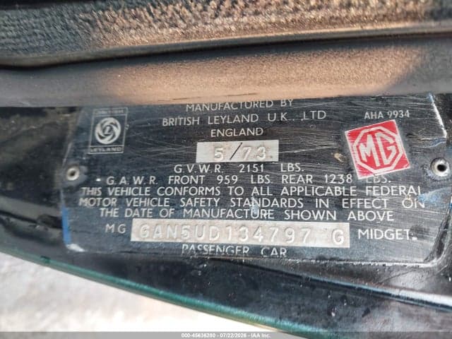 1973 MG MIDGET CONVERTIBLE 9