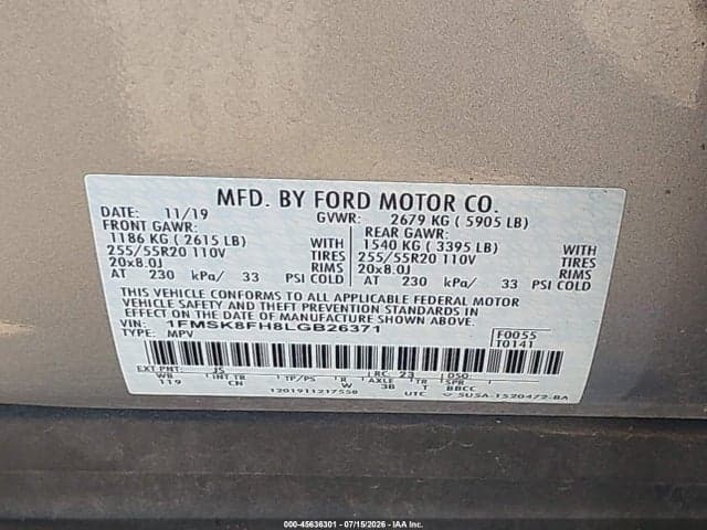 2020 FORD EXPLORER LIMITED 9