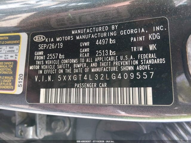 2020 KIA OPTIMA LX 9