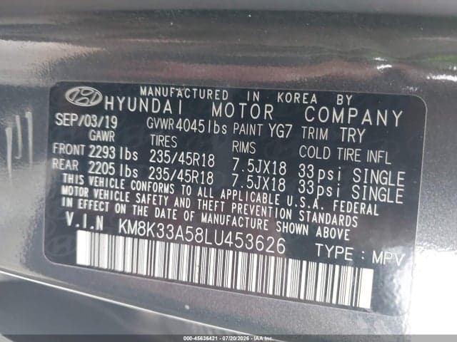 2020 HYUNDAI KONA LIMITED 9