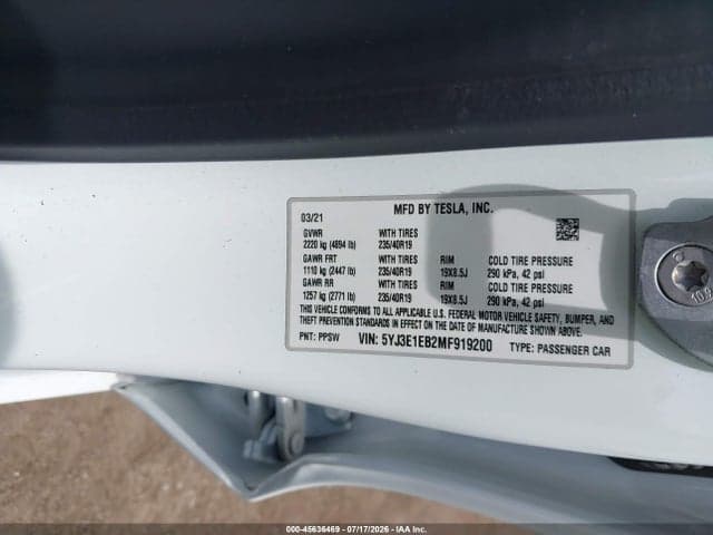 2021 TESLA MODEL 3 LONG RANGE DUAL MOTOR ALL-WHEEL DRIVE 9