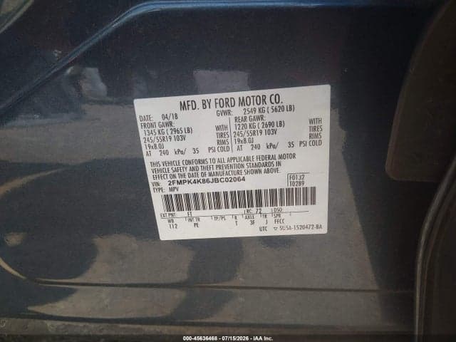 2018 FORD EDGE TITANIUM 9
