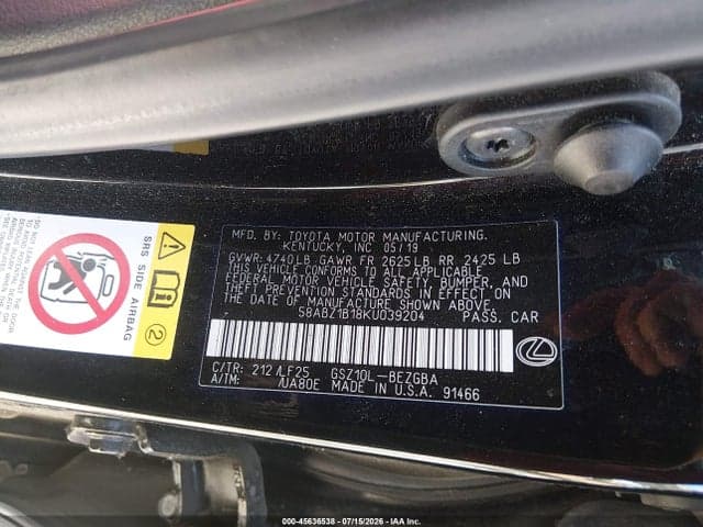 2019 LEXUS ES 350 F SPORT 9