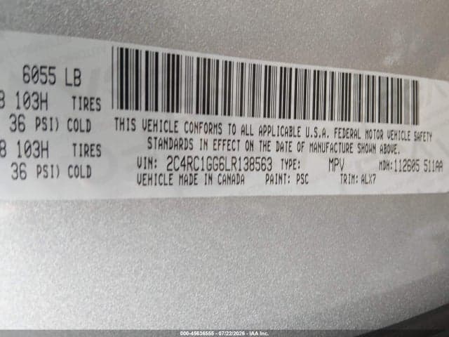 2020 CHRYSLER PACIFICA LIMITED 9