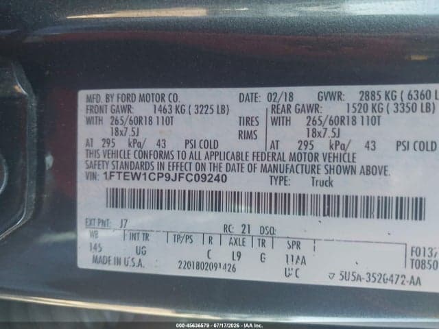 2018 FORD F-150 XLT 9