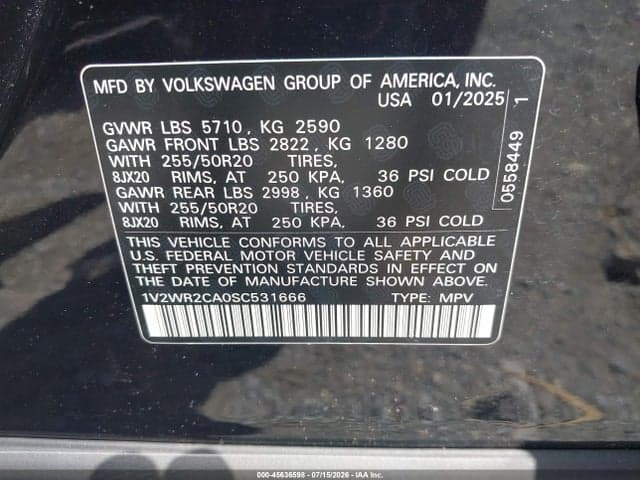 2025 VOLKSWAGEN ATLAS 2.0T SE W/TECHNOLOGY 9