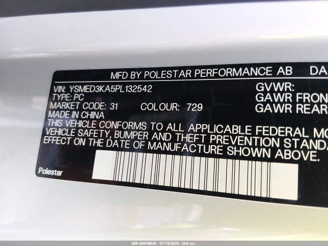 2023 POLESTAR 2 LONG RANGE DUAL MOTOR/LONG RANGE DUAL MOTOR PLUS 9