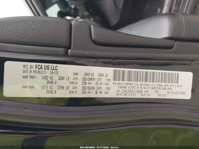 2020 JEEP GRAND CHEROKEE LIMITED X 4X4 9