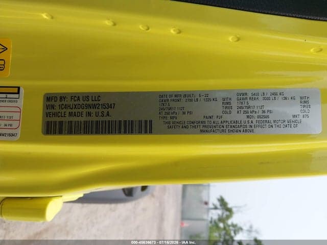 2022 JEEP WRANGLER UNLIMITED SPORT S 4X4 9