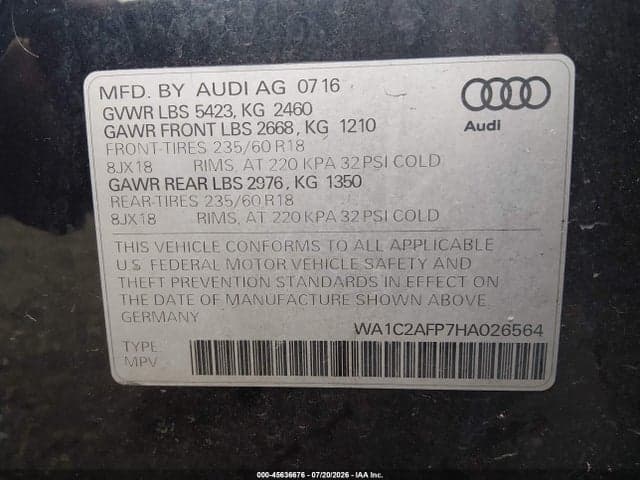 2017 AUDI Q5 2.0T PREMIUM 9