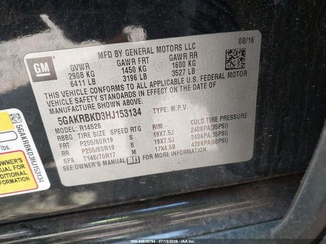 2017 BUICK ENCLAVE LEATHER 9