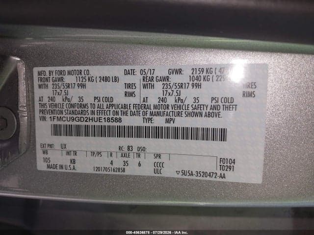 2017 FORD ESCAPE SE 9