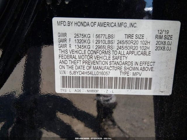 2020 ACURA MDX TECHNOLOGY PACKAGE 9