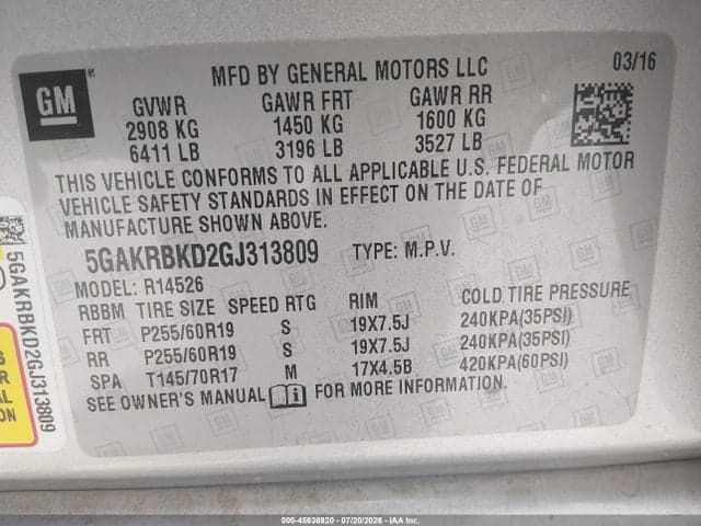 2016 BUICK ENCLAVE LEATHER 9