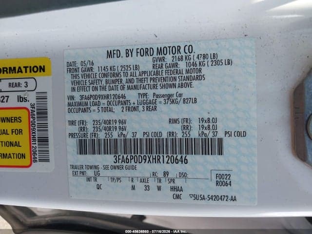 2017 FORD FUSION TITANIUM 9