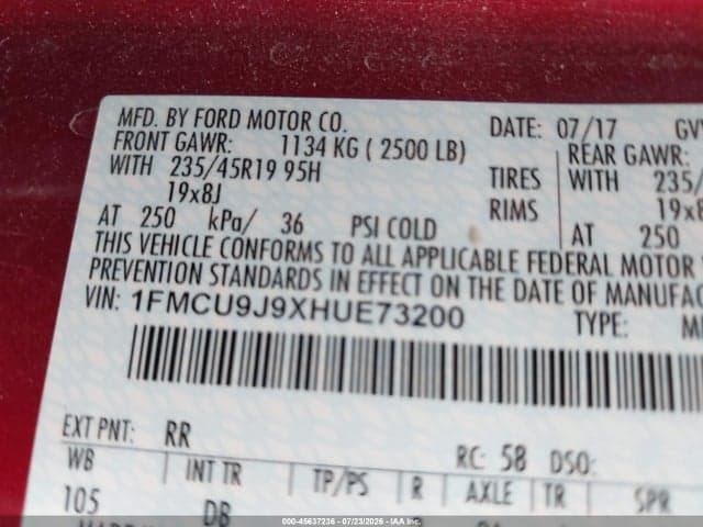 2017 FORD ESCAPE TITANIUM 9
