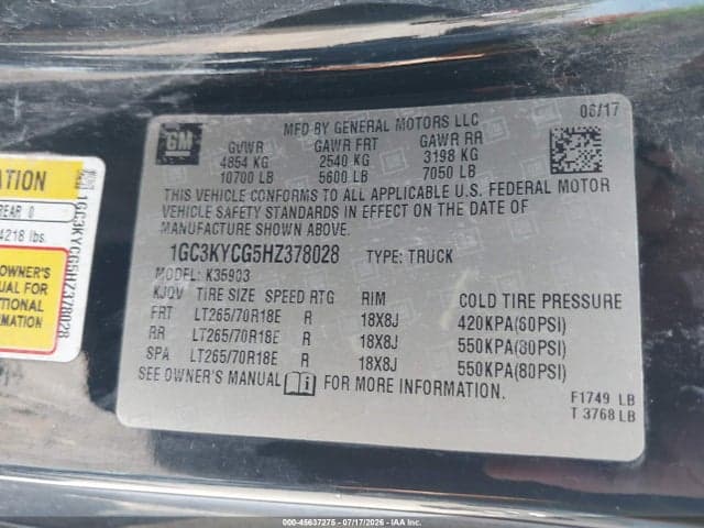 2017 CHEVROLET SILVERADO 3500HD WORK TRUCK 9