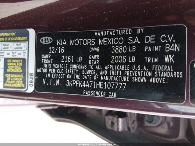 2017 KIA FORTE LX 9