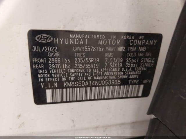2022 HYUNDAI SANTA FE HYBRID LIMITED 9
