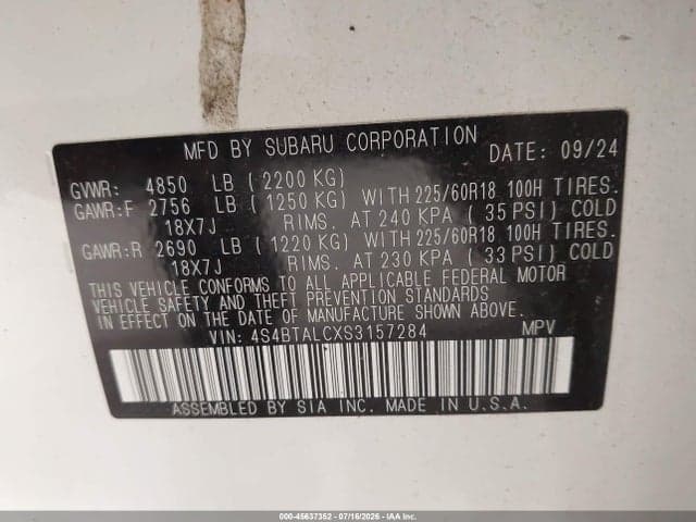 2025 SUBARU OUTBACK ONYX EDITION 9