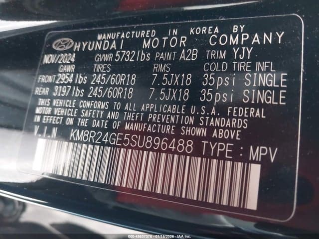 2025 HYUNDAI PALISADE SEL 9