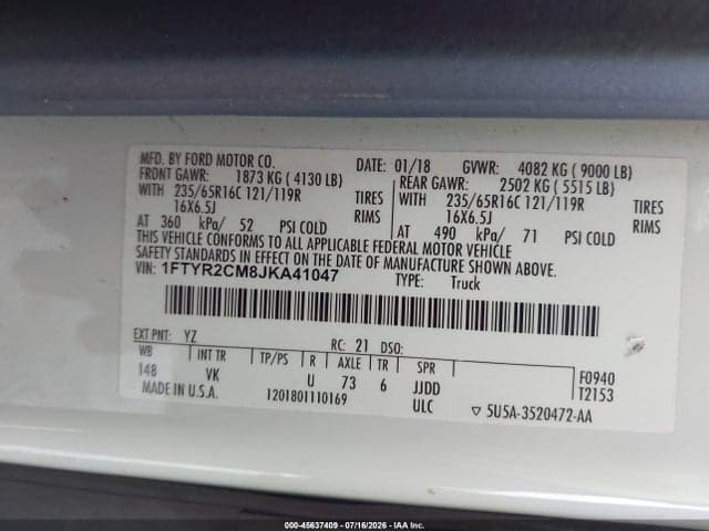 2018 FORD TRANSIT-250 9