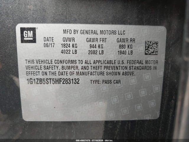 2017 CHEVROLET MALIBU LS 9