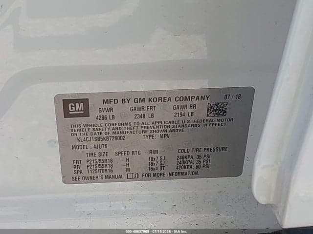 2019 BUICK ENCORE FWD SPORT TOURING 9