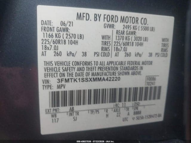 2021 FORD MUSTANG MACH-E SELECT 9