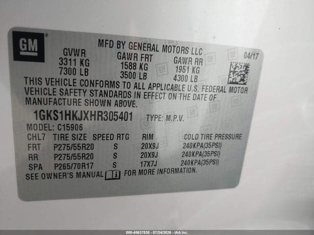 2017 GMC YUKON XL DENALI 9