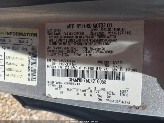 2016 FORD FUSION SE 9