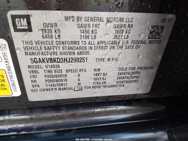 2017 BUICK ENCLAVE LEATHER 9