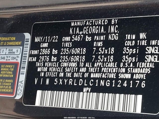 2022 KIA SORENTO X-LINE S 9