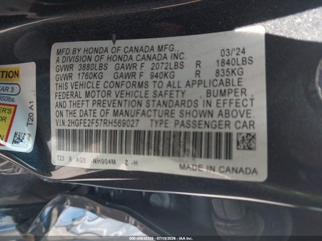 2024 HONDA CIVIC SPORT 9