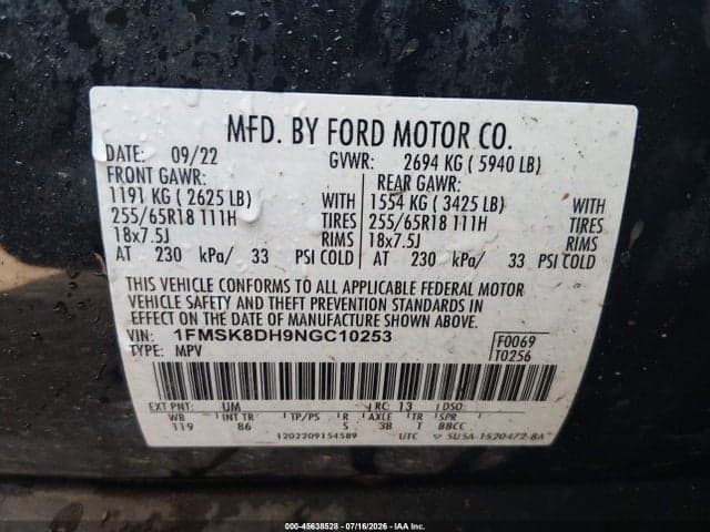 2022 FORD EXPLORER XLT 9