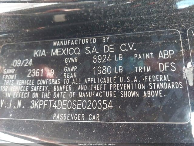 2025 KIA K4 LX 9