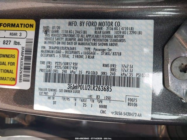 2020 FORD FUSION HYBRID SE 9