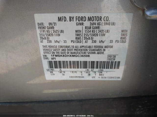 2021 FORD EXPLORER XLT 9