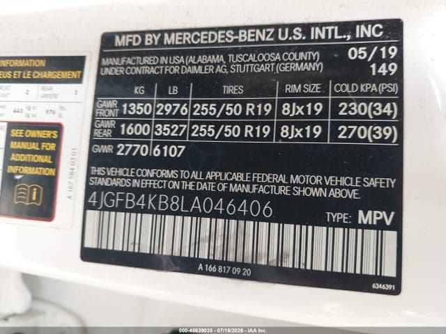 2020 MERCEDES-BENZ GLE 350 4MATIC 9