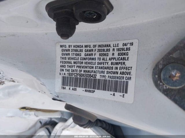 2019 HONDA CIVIC LX 2