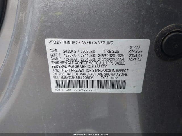 2020 ACURA MDX TECHNOLOGY PACKAGE 9