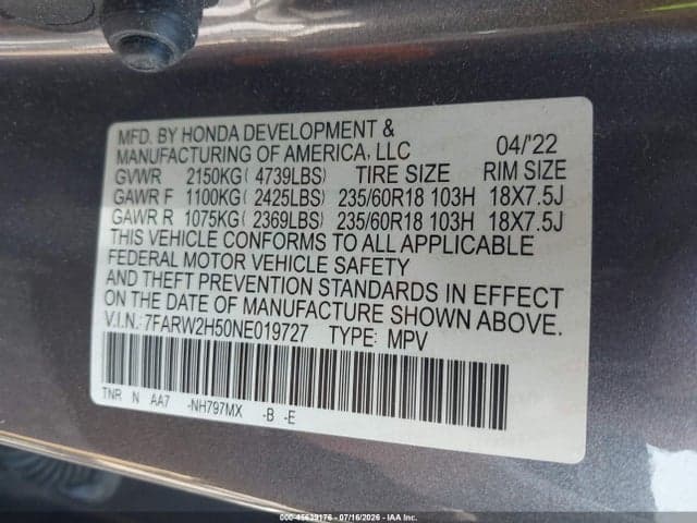 2022 HONDA CR-V AWD EX 9