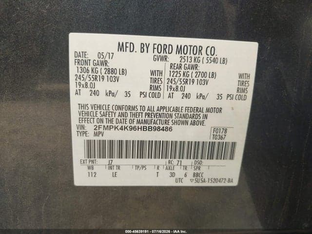 2017 FORD EDGE TITANIUM 9